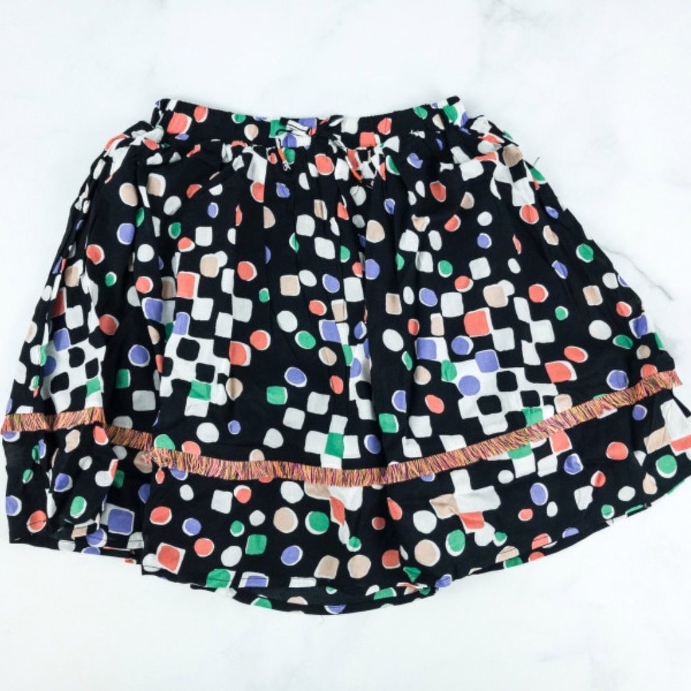 NWOT Kidpik Geo Dot Fringe Skirt